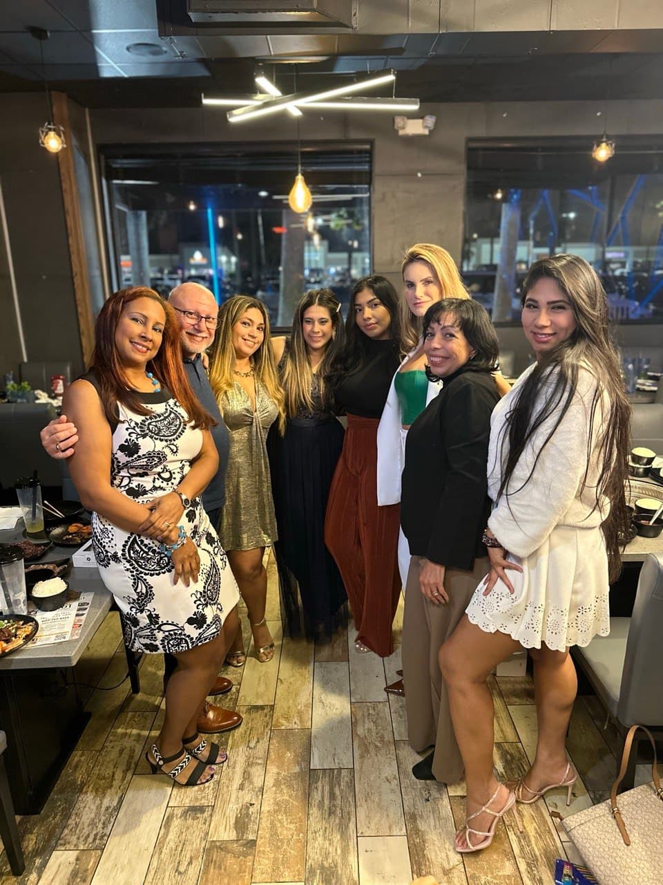 Team night out at a restaurant